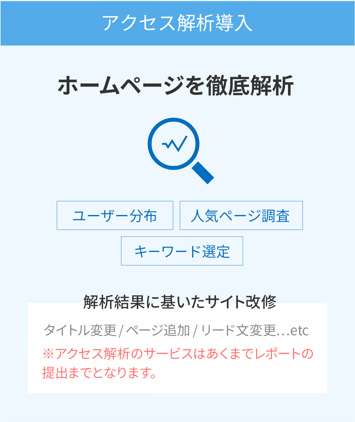 アクセス解析を導入し、ホームページを徹底解析して改修